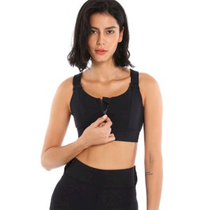 Women breathable sexy adjustable straps shockproof padded yoga High Support Seamless Sports Bra