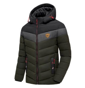 Men's Stylish Windproof Padding Huddles Jacket (Olive)