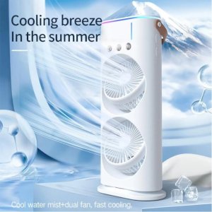 Rechargeable Double-ended Spray Fan Portable Humidifier Fan Air Conditioner Household Small Air Cooler