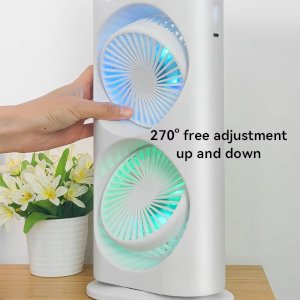 Rechargeable Double-ended Spray Fan Portable Humidifier Fan Air Conditioner Household Small Air Cooler