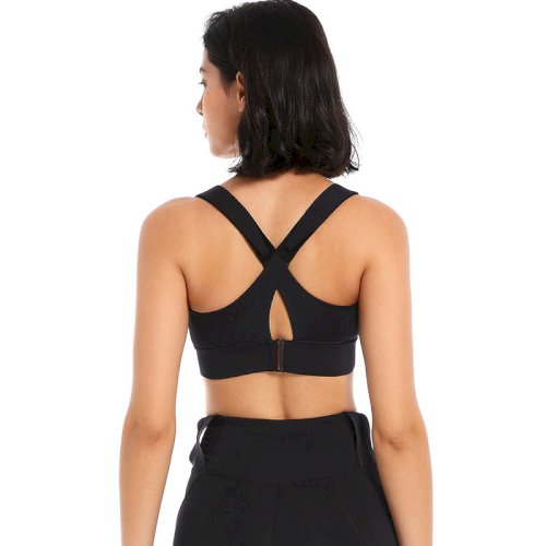 Women breathable sexy adjustable straps shockproof padded yoga High Support Seamless Sports Bra