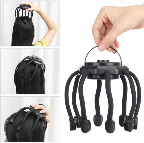 Electric Head Octopus Scalp Massager Therapy Device -Rechargeable