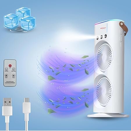Rechargeable Double-ended Spray Fan Portable Humidifier Fan Air Conditioner Household Small Air Cooler