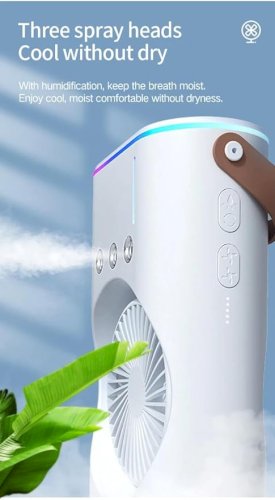 Rechargeable Double-ended Spray Fan Portable Humidifier Fan Air Conditioner Household Small Air Cooler