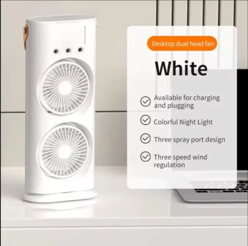 Rechargeable Double-ended Spray Fan Portable Humidifier Fan Air Conditioner Household Small Air Cooler