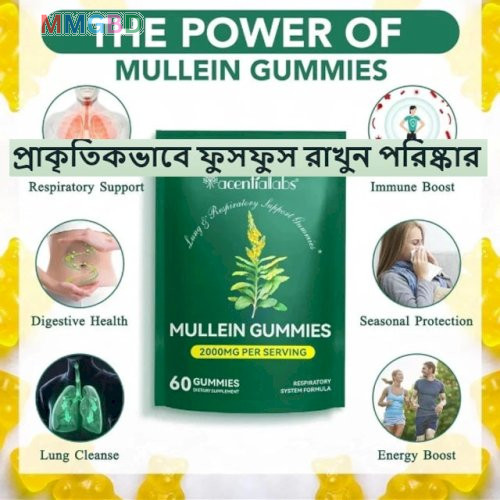 Mullein Gummies, Chewable Gummy Bears for Respiratory Health, Daily Respiratory Support
